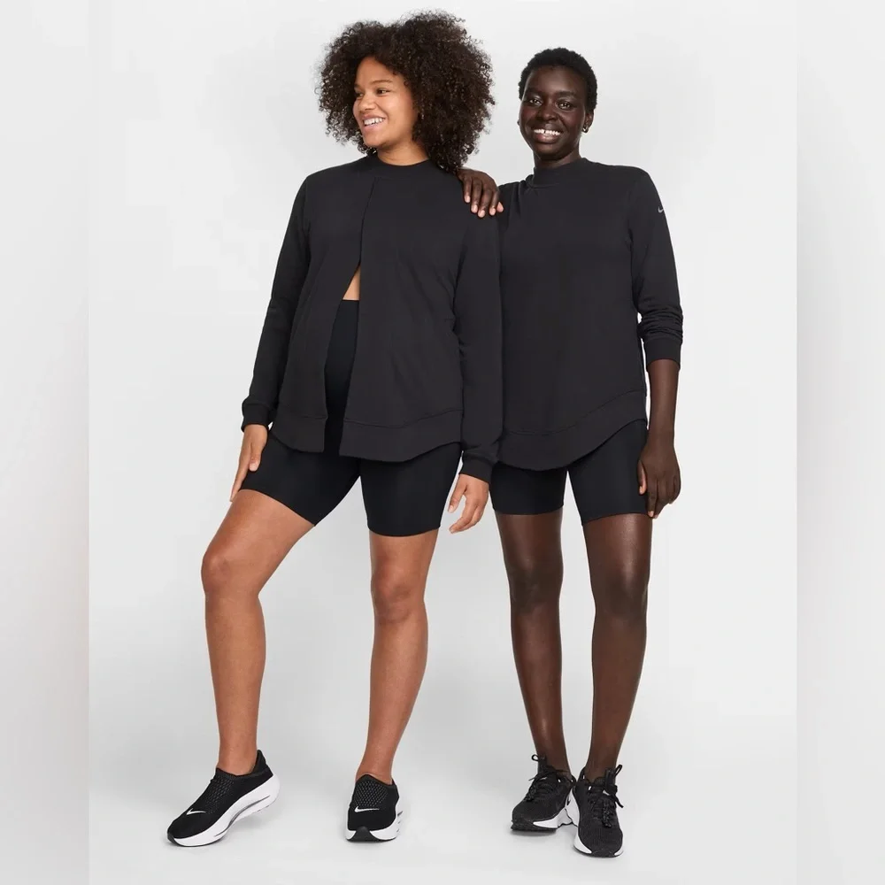 Nike One Women's Reversible French Terry Pullover Top Maternity Shirt FZ0542-010